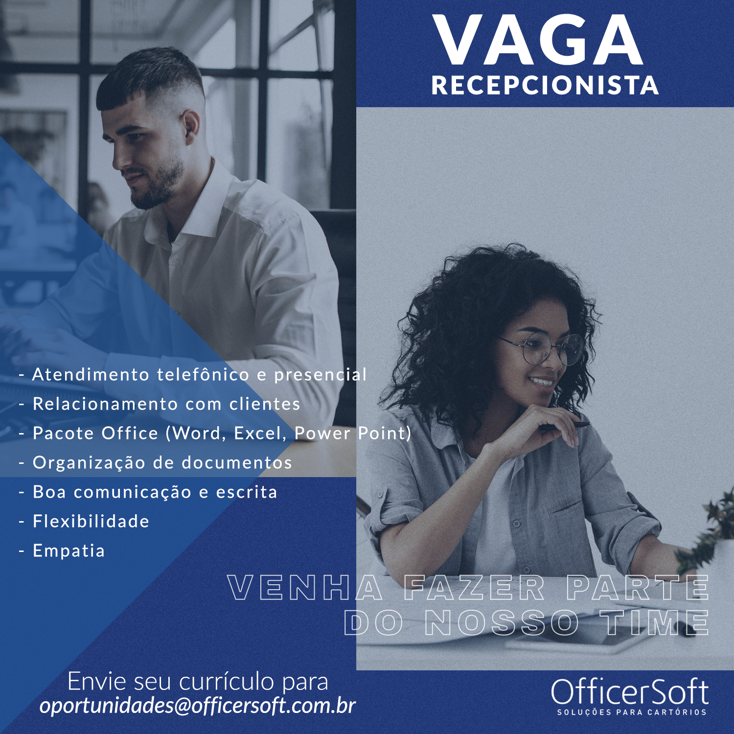 VAGA – Recepcionista